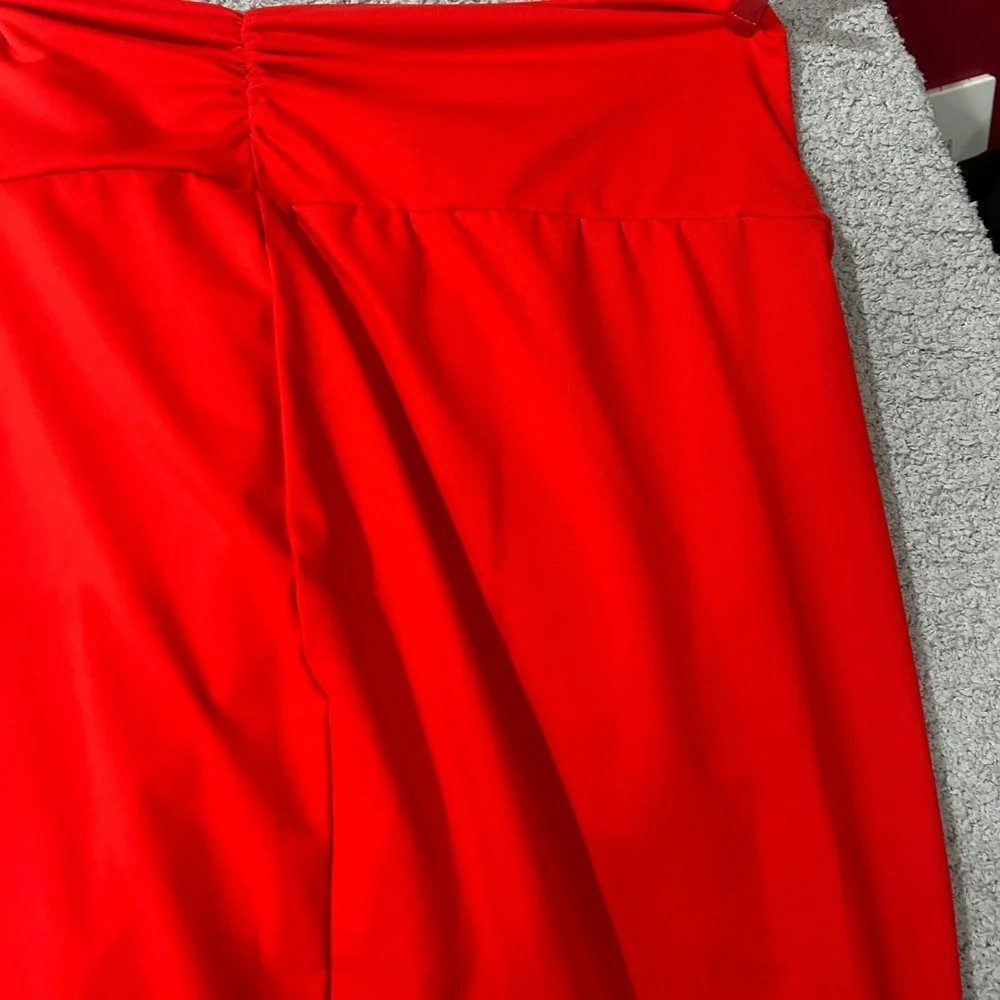 SKIMS Swim Sarong Skirt Twist Front XS Red Resort Beach Coverup